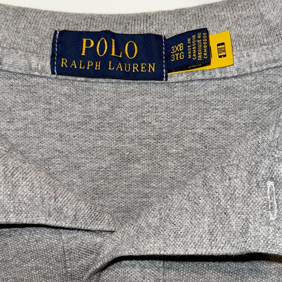 Ralph Lauren Big Pony Gray Polo Shirt Classic Cotton - Picture 2 of 3
